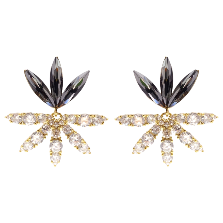 Сережки Xuping JEAN GOUJON Позолота 14K пусети Кристальні квіточки фото №23