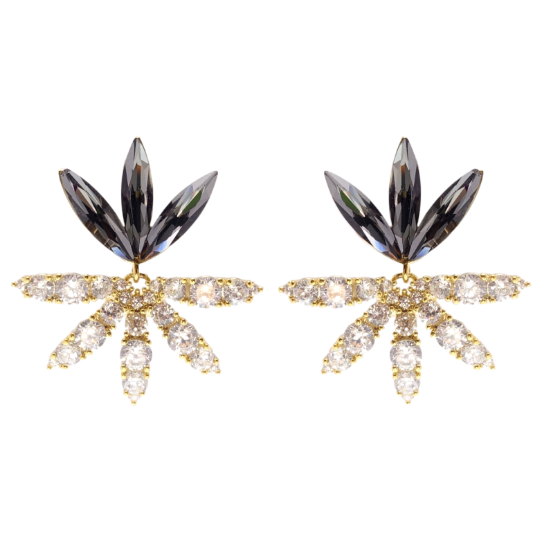 Серьги Xuping JEAN GOUJON Позолота 14K пусеты Кристальные цветочки фото №11