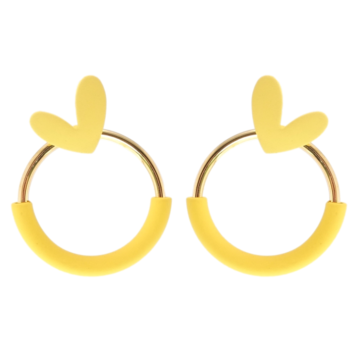 Сережки Xuping JEAN GOUJON Позолота 14K пусети колечки з сердечками покриття Soft фото №24