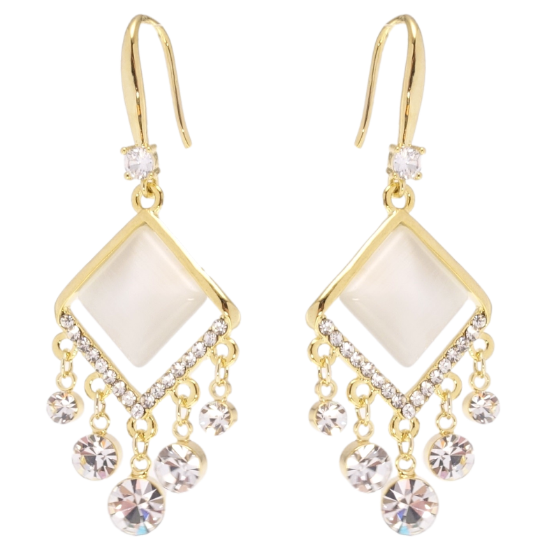 Сережки Xuping JEAN GOUJON Позолота 14K французький замок Декоративні кристальні підвіски фото №1