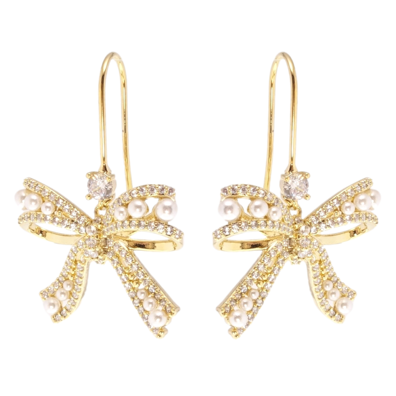 Серьги Xuping JEAN GOUJON Позолота 14K французский замок Банты фото №1