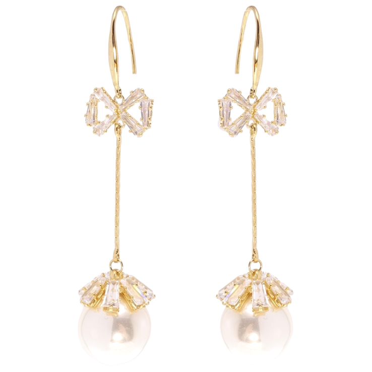 Сережки Xuping JEAN GOUJON Позолота 14K французький замок Перлинні підвіски фото №7