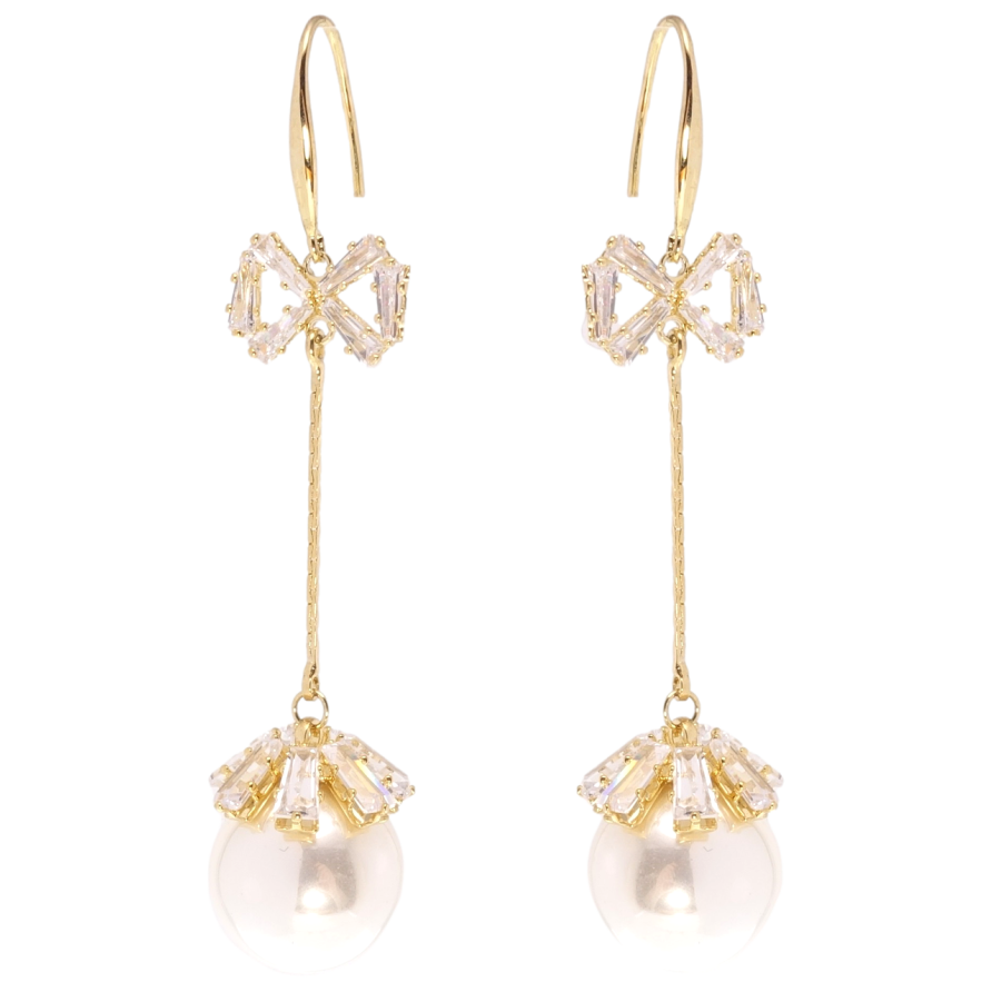 Сережки Xuping JEAN GOUJON Позолота 14K французький замок Перлинні підвіски фото №1