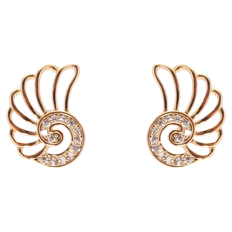 Сережки Xuping JEAN GOUJON Позолота 18K пусети Мушля фото №1