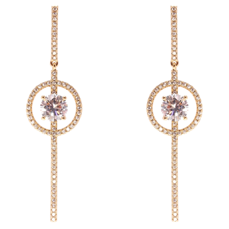 Серьги Xuping JEAN GOUJON Позолота 18K пусеты Кристальные подвески фото №3