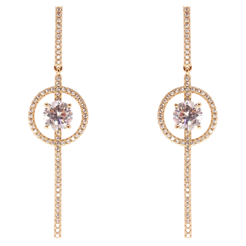 Серьги Xuping JEAN GOUJON Позолота 18K пусеты Кристальные подвески фото №1
