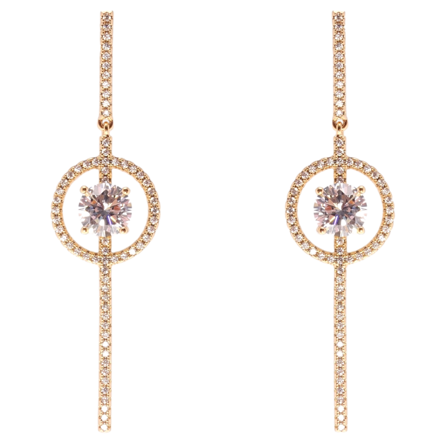 Серьги Xuping JEAN GOUJON Позолота 18K пусеты Кристальные подвески фото №1