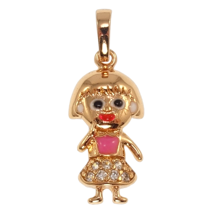 Кулон дитячий Xuping Позолота 18K Дівчинка з цирконієм та емаллю для ланцюжка до 5мм фото №19