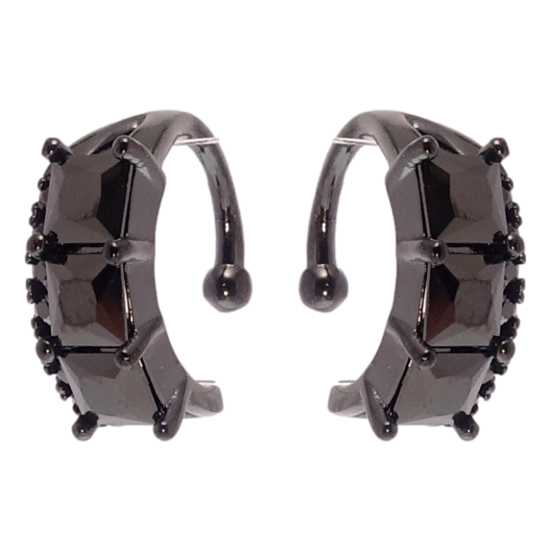 Серьги Xuping Позолота Black (черное золото) каффы Инкрустация черными фианитами фото №1 Серьги Xuping Позолота Black (черное золото) каффы Инкрустация черными фианитами фото №1