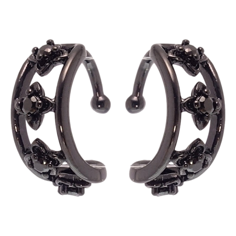 Сережки Xuping Позолота Black (чорне золото) Інкрустація чорними фіанітами фото №2 Сережки Xuping Позолота Black (чорне золото) Інкрустація чорними фіанітами фото №2