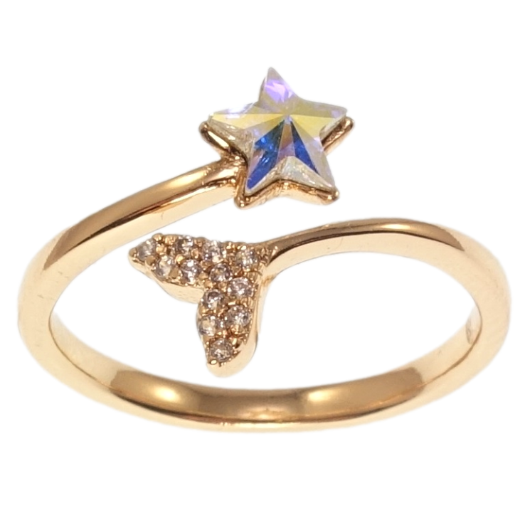 Каблучка Xuping колір 18K із кристалами Swarovski Кристальна зірка АВ фото №19