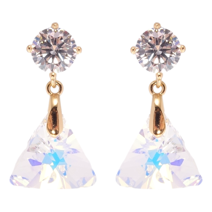 Сережки Xuping колір 18K з кристалами Swarovski пусети "Підвіски з кристалом Shimmer" фото №2