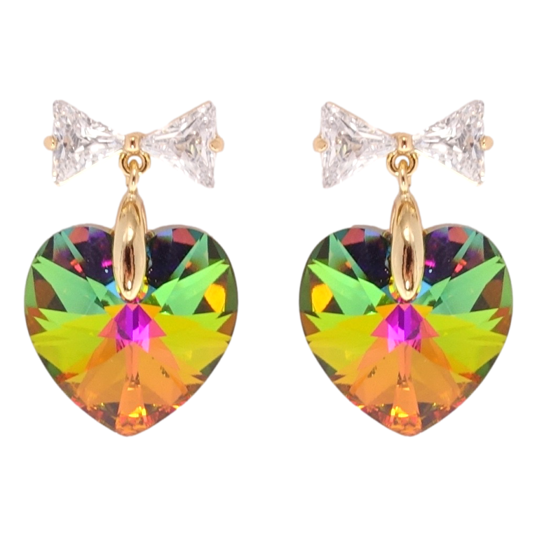 Сережки Xuping колір 18K з кристалами Swarovski пусети Банти з кристалами Vitrail Medium фото №13