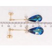 Серьги Xuping цвет 18K с кристаллами Swarovski пусеты Подвески с кристаллами Bermuda Blue фото №2