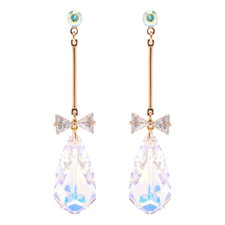 Серьги Xuping цвет 18K с кристаллами Swarovski пусеты Подвески с кристаллами Shimmer фото №5