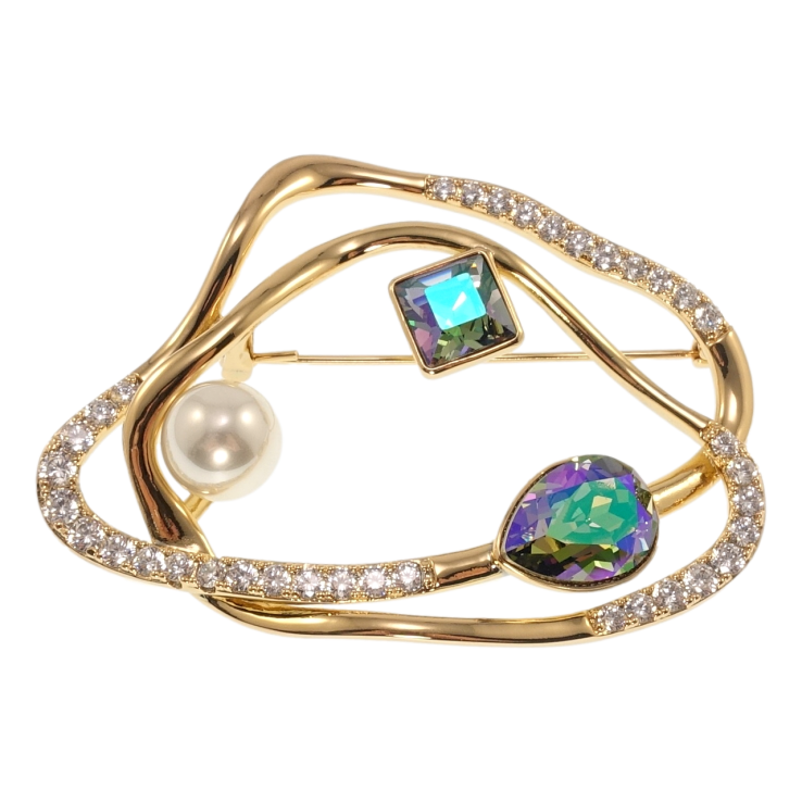 Брошка Xuping колір 18K з кристалами Swarovski Кристал Erinite Shimmer фото №10