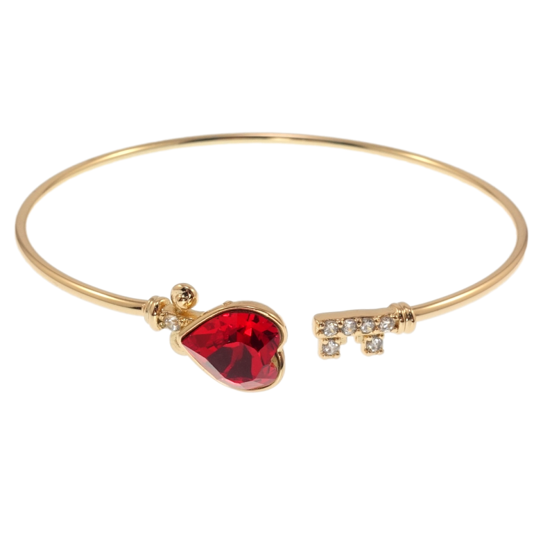 Браслет Xuping цвет 18K с кр-ми Swarovski Кристальное сердце Light Siam ø 5,4см фото №8