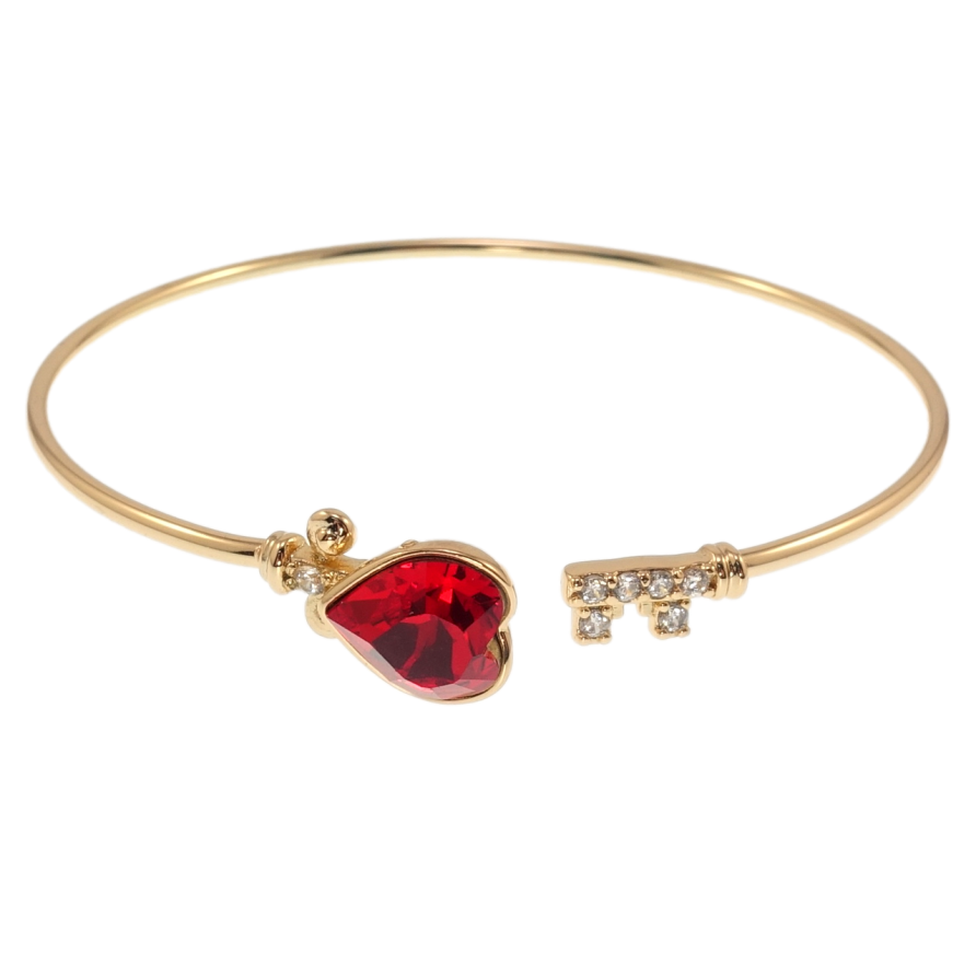 Браслет Xuping колір 18K з кр-ми Swarovski Кристальне серце Light Siam ø 5,4см фото №1