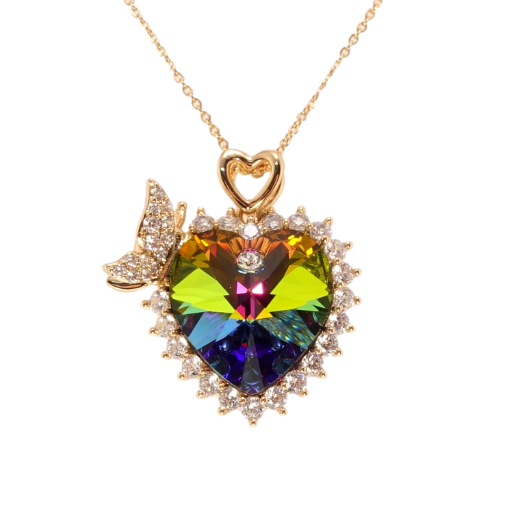 Кулон Xuping 18K с кр-ми Swarovski на цепочке Кристалл Vitrail Medium с бабочкой длина 39-45см х 1мм фото №22