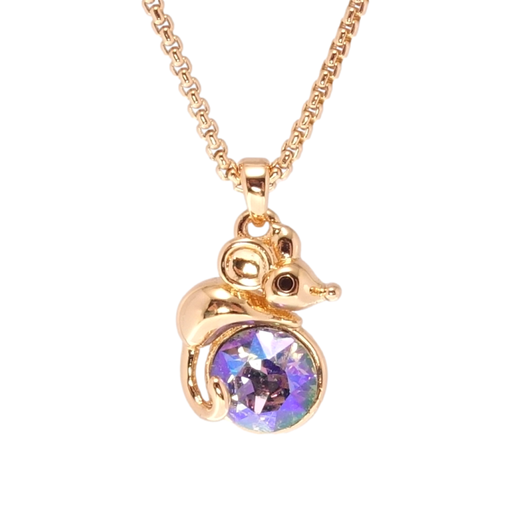 Кулон Xuping 18K з кр-ми Swarovski на ланцюжку Мишеня з кристалом Peridot Shimmer довжина 40-45см х 1мм фото №20