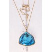 Кулон Xuping 18K з кр-ми Swarovski на ланцюжку Кристал Blue Zircon довжина 40-45,5см х 1мм фото №2
