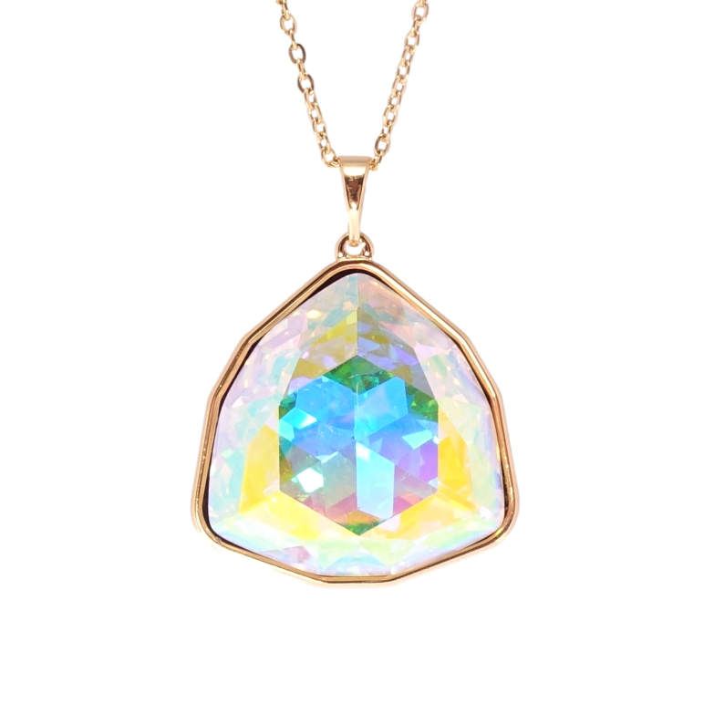 Кулон Xuping 18K з кр-ми Swarovski на ланцюжку Кристал АВ довжина 41-46см х 1мм фото №2