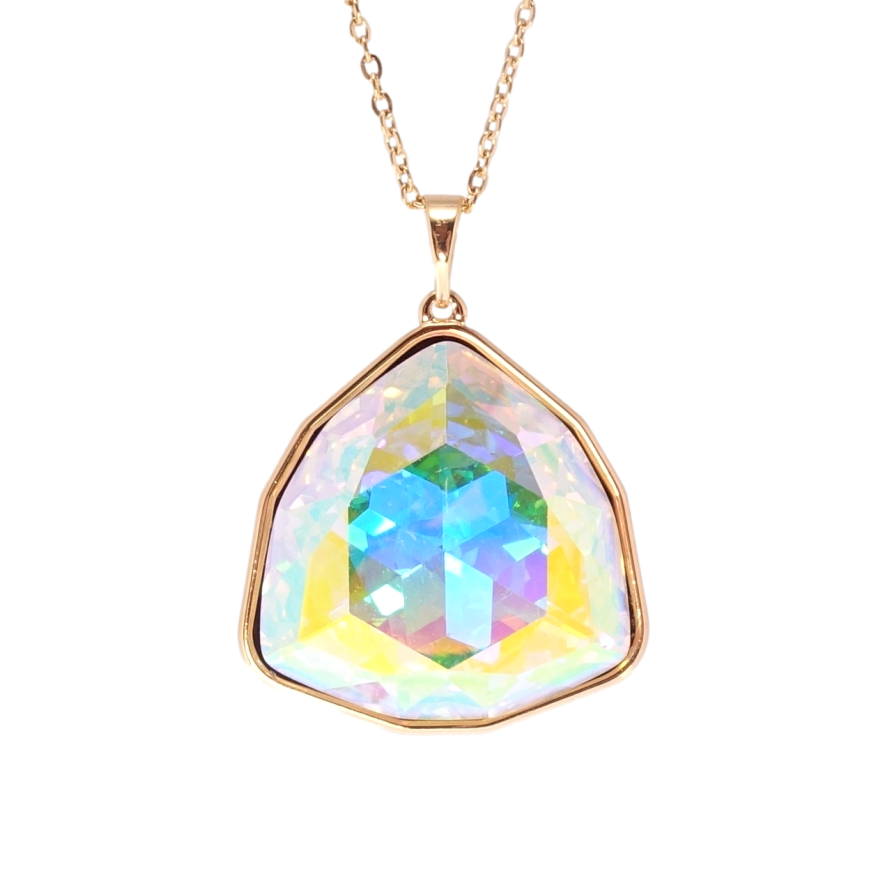 Кулон Xuping 18K з кр-ми Swarovski на ланцюжку Кристал АВ довжина 41-46см х 1мм фото №1