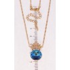 Кулон Xuping 18K з кр-ми Swarovski на ланцюжку Кристал Capri Blue з короною довжина 40-45см х 2мм фото №2