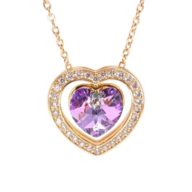 Кулон Xuping 18K з кр-ми Swarovski на ланцюжку Серце з кристалом Paradise Shine довжина 40-46см х 1мм фото №14