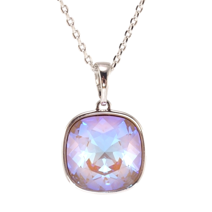 Кулон Xuping колір Родій з кр-ми Swarovski на ланцюжку Кристал Cappuccino Delite 14х14мм довжина 40-45см х 1мм фото №4