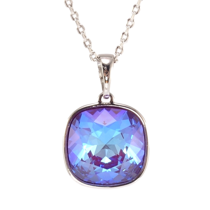 Кулон Xuping колір Родій з кр-ми Swarovski на ланцюжку Кристал Burgundy Delite 14х14мм довжина 40-45см х 1мм фото №21