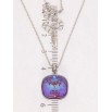 Кулон Xuping колір Родій з кр-ми Swarovski на ланцюжку Кристал Burgundy Delite 14х14мм довжина 40-45см х 1мм фото №2