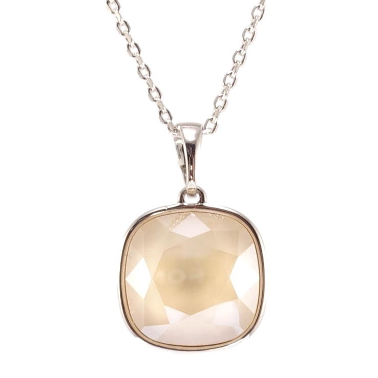 Кулон Xuping колір Родій з кр-ми Swarovski на ланцюжку Кристал Sand Opal 14х14мм довжина 40-45см х 1мм фото №2