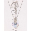 Кулон Xuping цвет Родий с кр-ми Swarovski на цепочке Кристальное сердце Shimmer длина 40-45см х 1мм фото №2