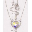 Кулон Xuping цвет Родий с кр-ми Swarovski на цепочке Кристальное сердце АВ длина 43-49см х 1мм фото №2