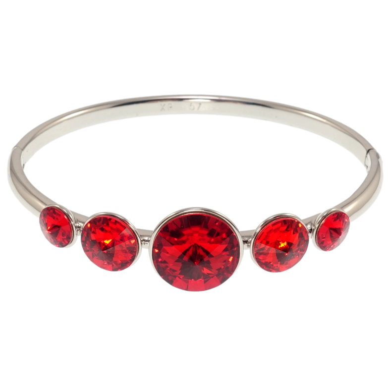 Браслет Xuping цвет Родий с кр-ми Swarovski Кристаллы Siam ø 5,7см фото №1