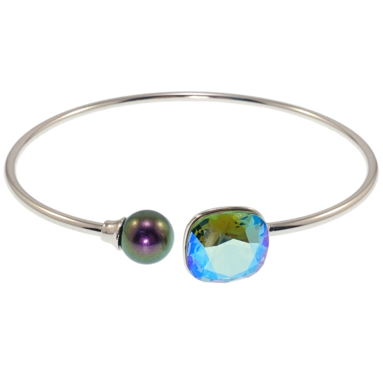 Браслет Xuping цвет Родий с кр-ми Swarovski Кристалл Erinite Shimmer ø 5.7см фото №1