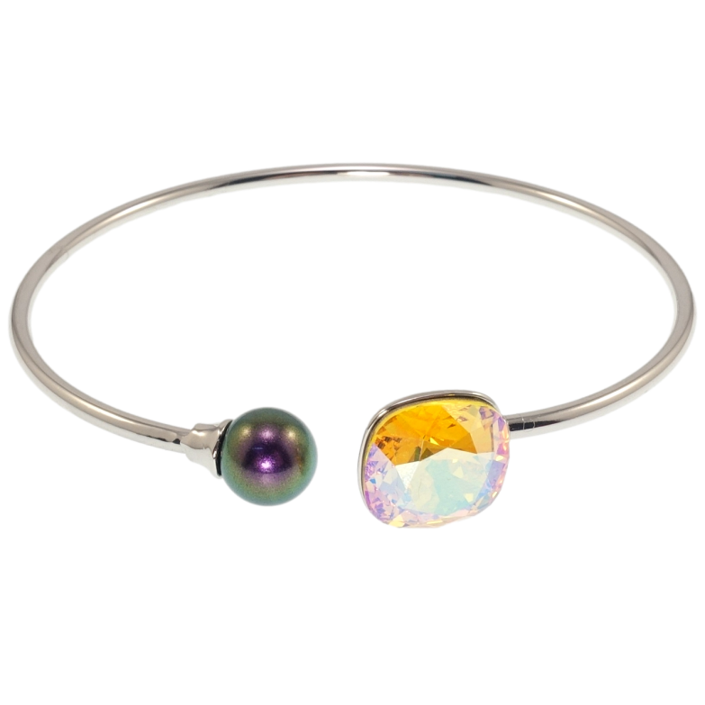 Браслет Xuping цвет Родий с кр-ми Swarovski Кристалл Citrine Shimmer ø 5.7см фото №1