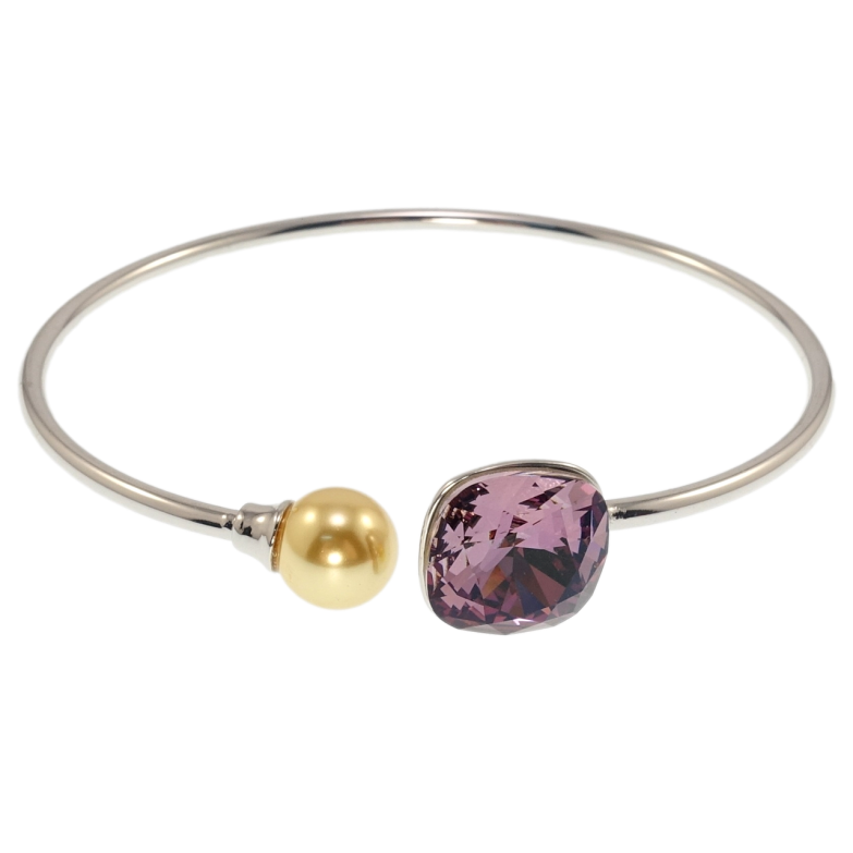 Браслет Xuping цвет Родий с кр-ми Swarovski Кристалл Amethyst ø 5.7см фото №1