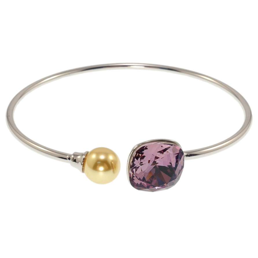 Браслет Xuping цвет Родий с кр-ми Swarovski Кристалл Amethyst ø 5.7см фото №1