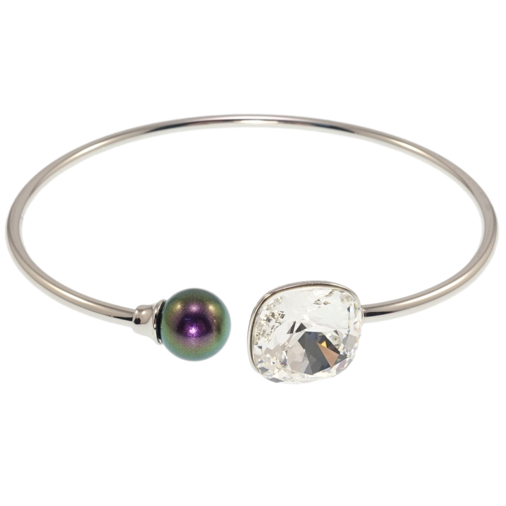 Браслет Xuping колір Родій з кр-ми Swarovski Кристал Clear ø 5.7см фото №5