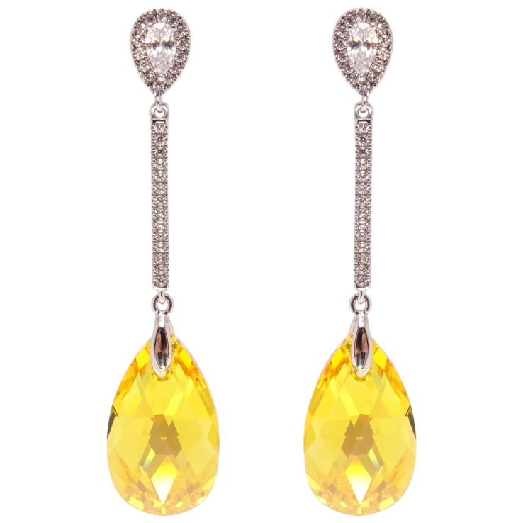 Сережки Xuping колір Родій з кристалами Swarovski пусети Підвіски з кристалом Sunflower фото №11