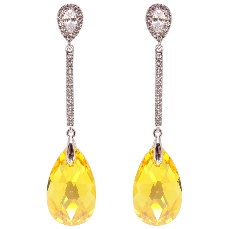 Серьги Xuping цвет Родий с кристаллами Swarovski пусеты Подвески с кристаллом Sunflower фото №1