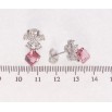 Сережки Xuping колір Родій з кристалами Swarovski пусети Кристальні квіточки з кубиком Rose фото №2