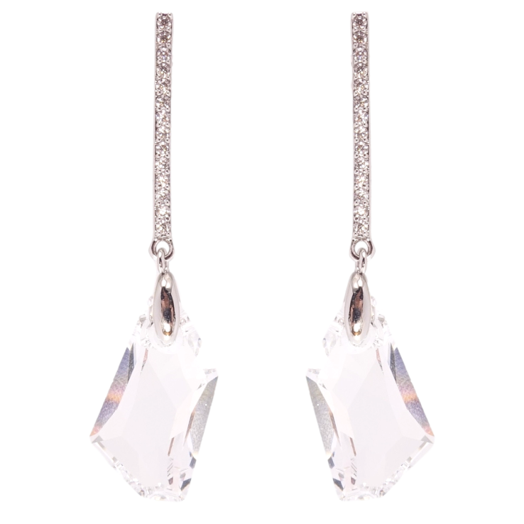 Сережки Xuping колір Родій з кристалами Swarovski пусети Підвіски з кристалом Clear фото №6