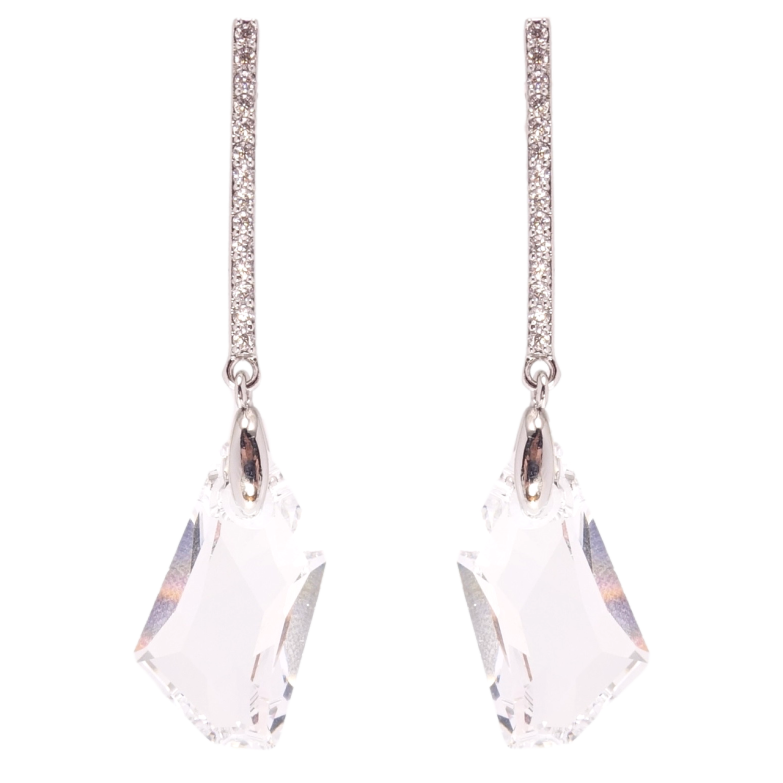 Серьги Xuping цвет Родий с кристаллами Swarovski пусеты Подвески с кристаллом Clear фото №2