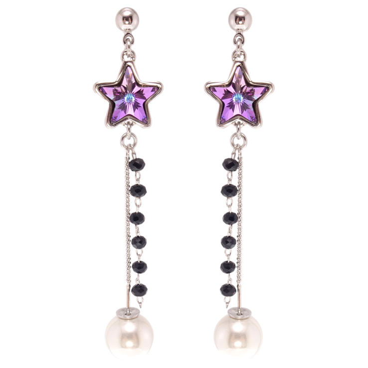 Сережки Xuping колір Родій з кристалами Swarovski пусети Підвіски з кристалом Paradise Shine і перлами фото №23