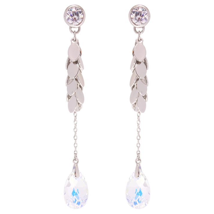 Сережки Xuping колір Родій з кристалами Swarovski пусети Підвіски з кристалом Shimmer фото №22