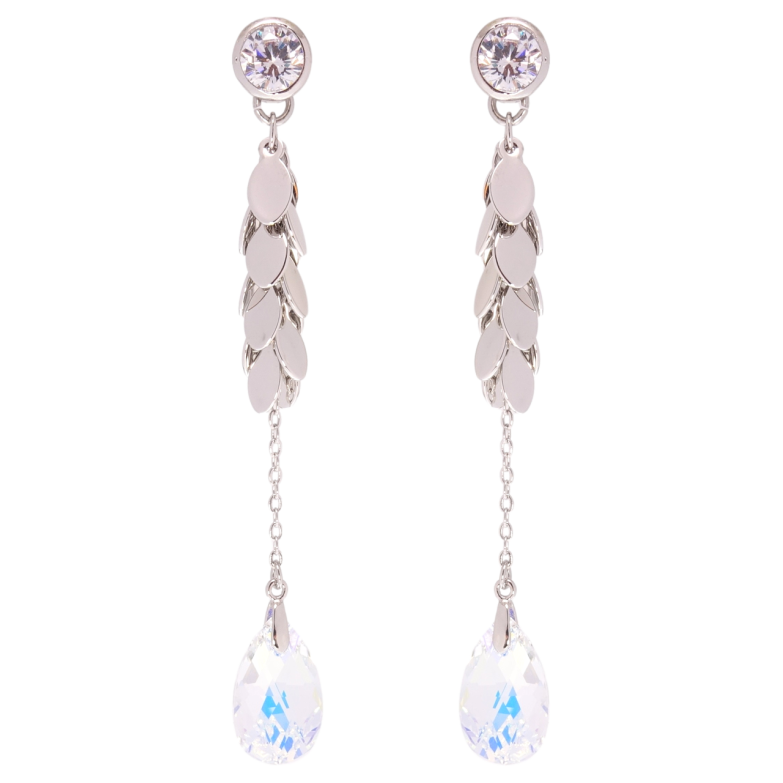 Сережки Xuping колір Родій з кристалами Swarovski пусети Підвіски з кристалом Shimmer фото №13