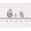 Сережки Xuping колір Родій з кристалами Swarovski пусети Ромби з кристалом Aquamarine фото №2